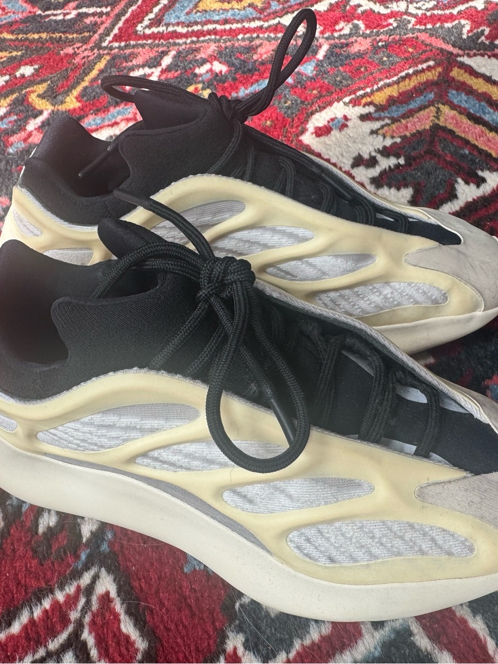 Yeezy Womens Sneakers Black Cream Gray